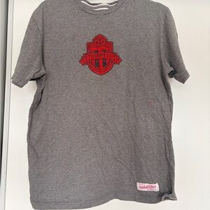 Mitchell & Ness Gray T-Shirt with Red Toronto FC Emblem